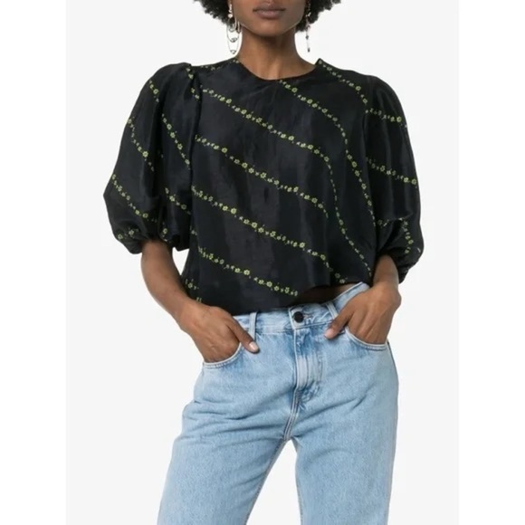 Ganni Linen & Silk Top Size M/US8/DK 38 - Picture 6 of 15